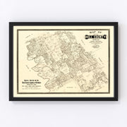Hill County Vintage Map 1886