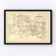 Kerr County Vintage Map 1879