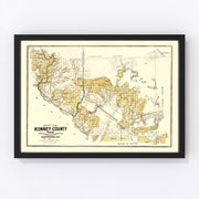 Kinney County Vintage Map 1884