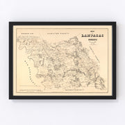 Lampasas County Vintage Map 1879