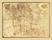 Vintage Map of Llano County, Texas 1875