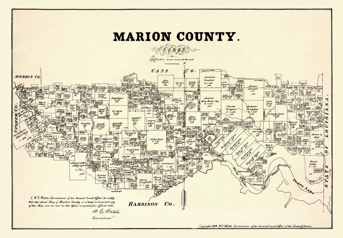 Preview of Vintage Map of Marion County, Texas 1879