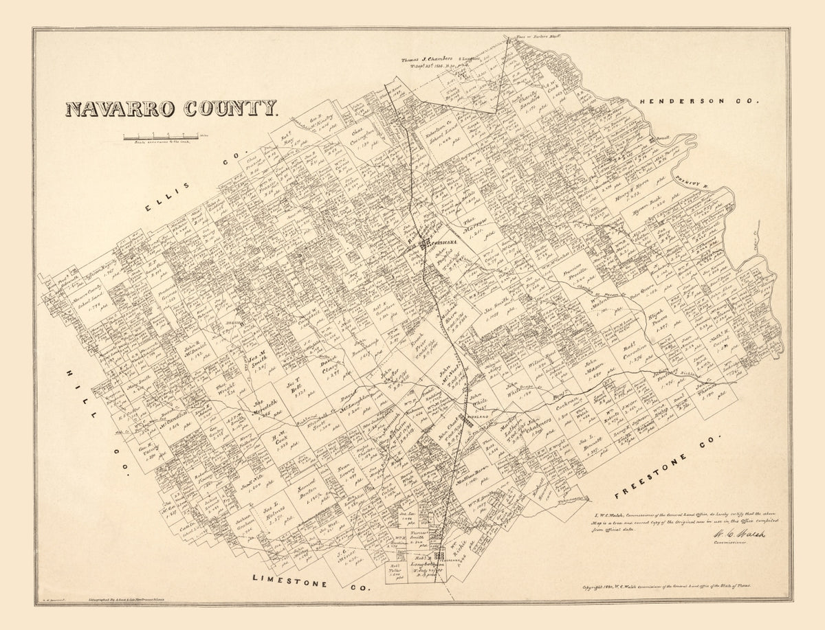 Preview of Vintage Map of Navarro County, Texas 1880