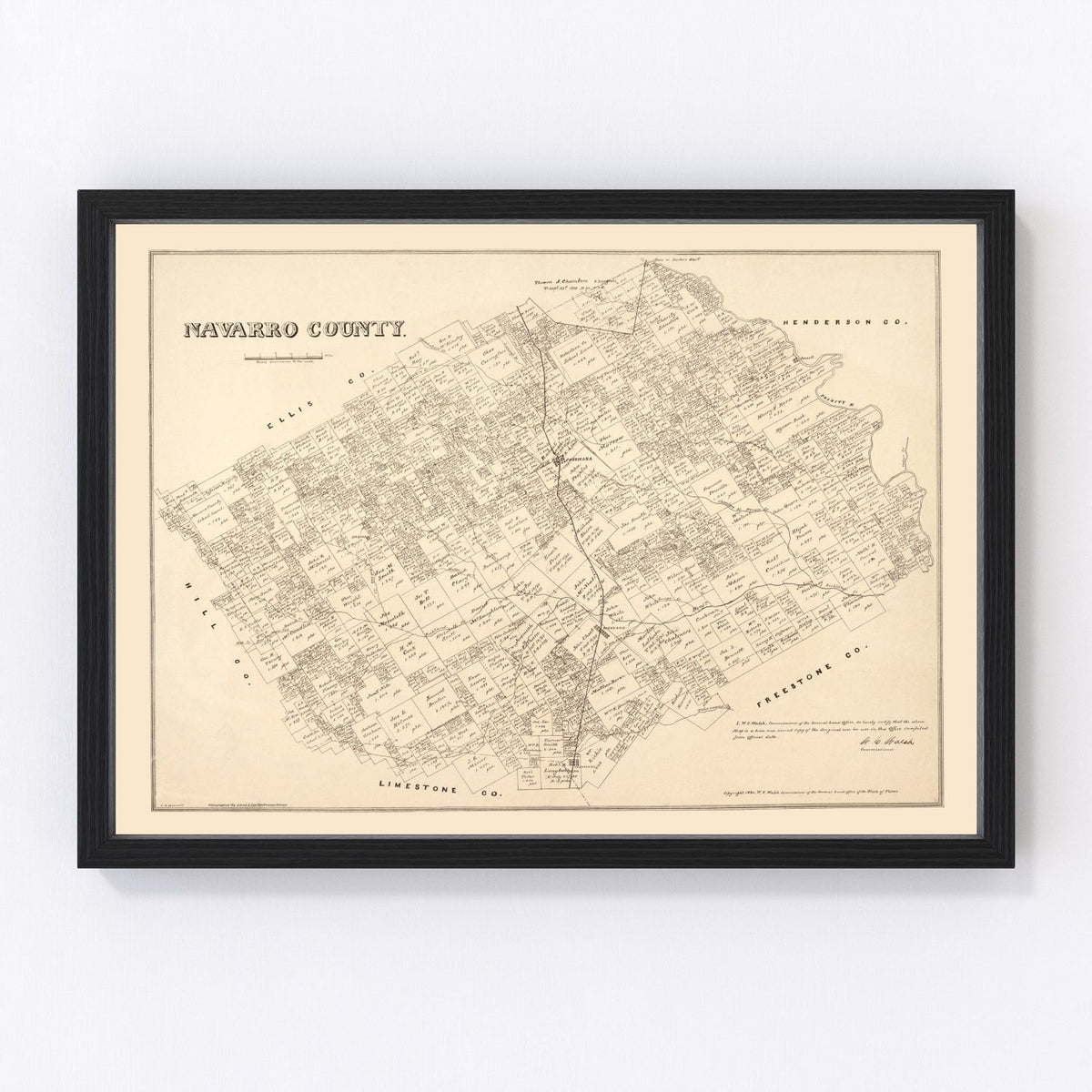 Navarro County Vintage Map 1880