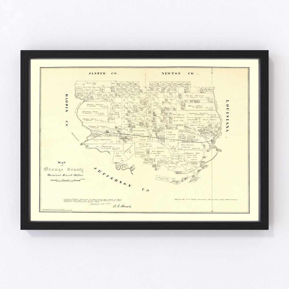 Orange County Vintage Map 1880