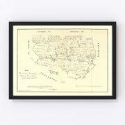 Orange County Vintage Map 1880