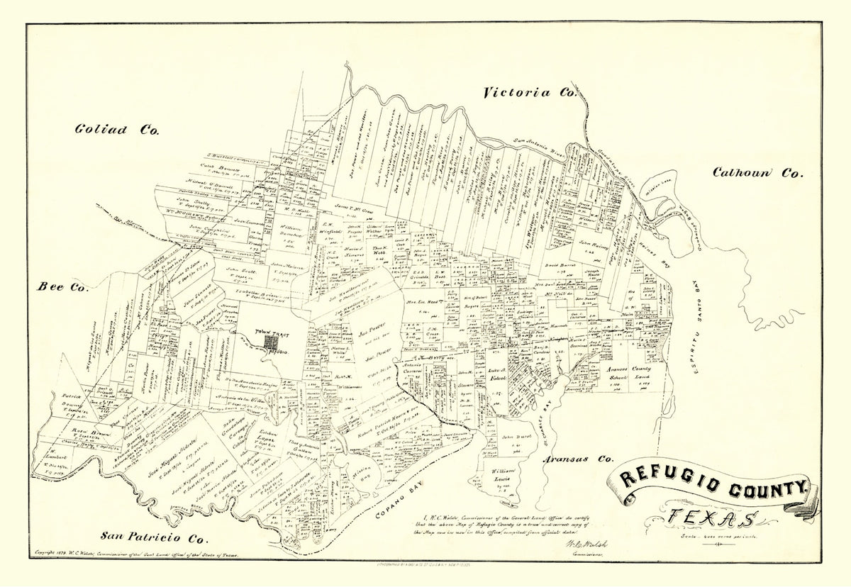 Preview of Vintage Map of Refugio County, Texas 1879