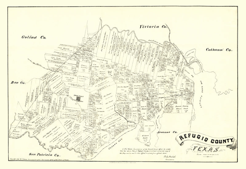 Size comparison using Vintage Map of Refugio County, Texas 1879