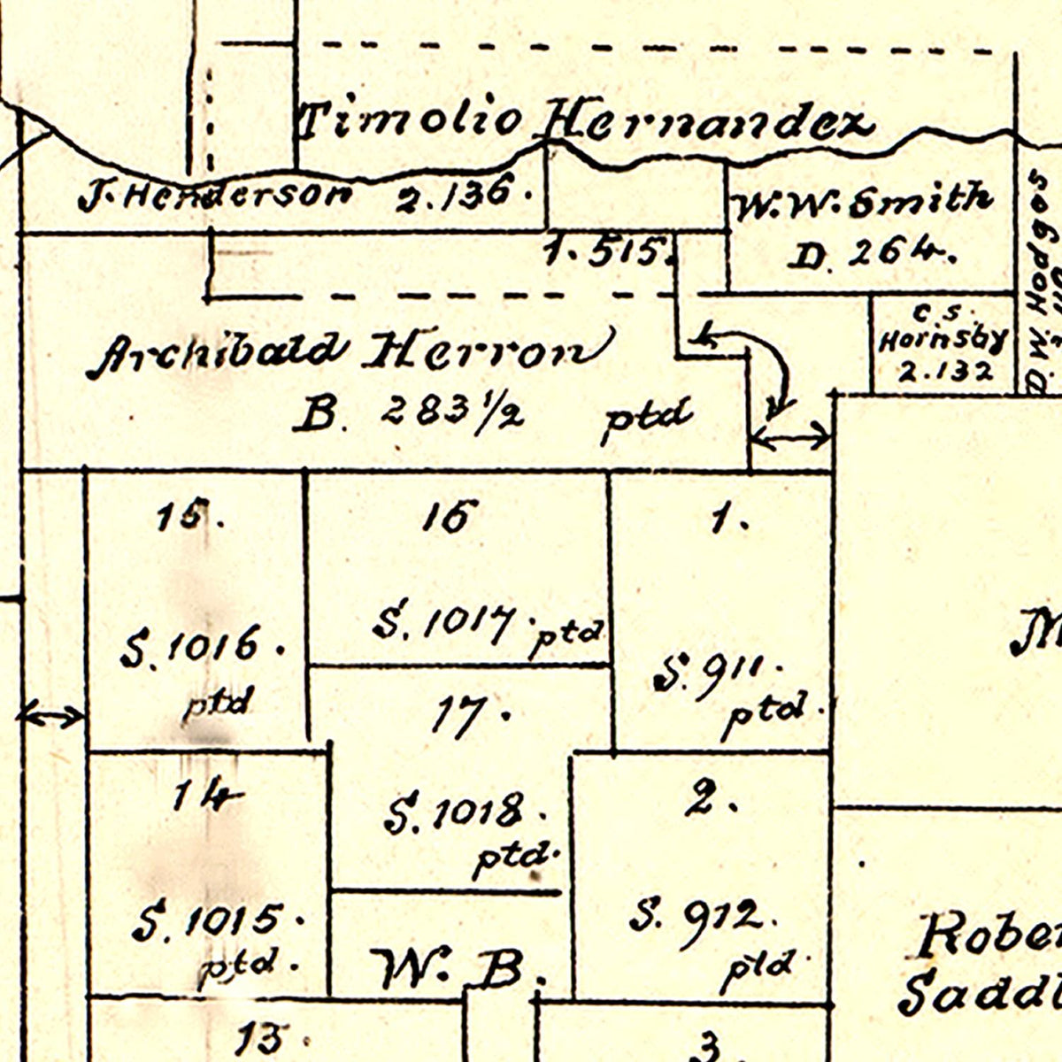 Restored historic details from the 1879 county map of San Patricio County, Texas