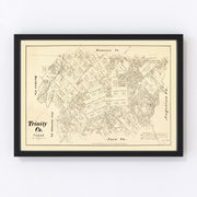Trinity County Vintage Map 1879