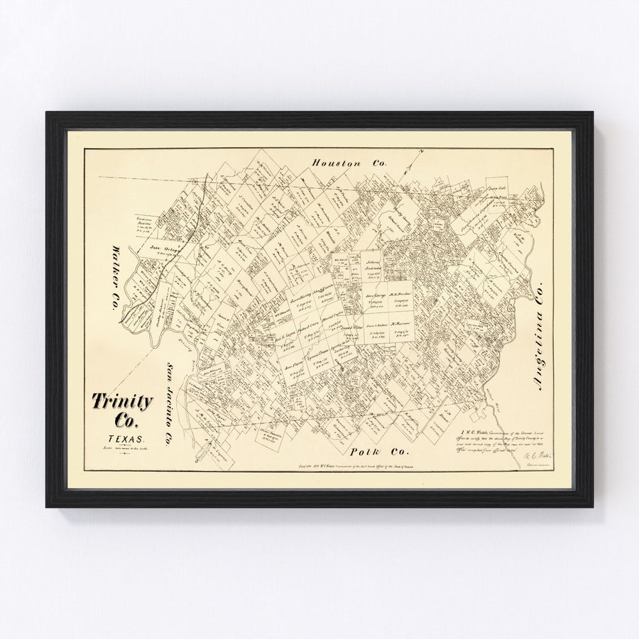 Trinity County Vintage Map 1879