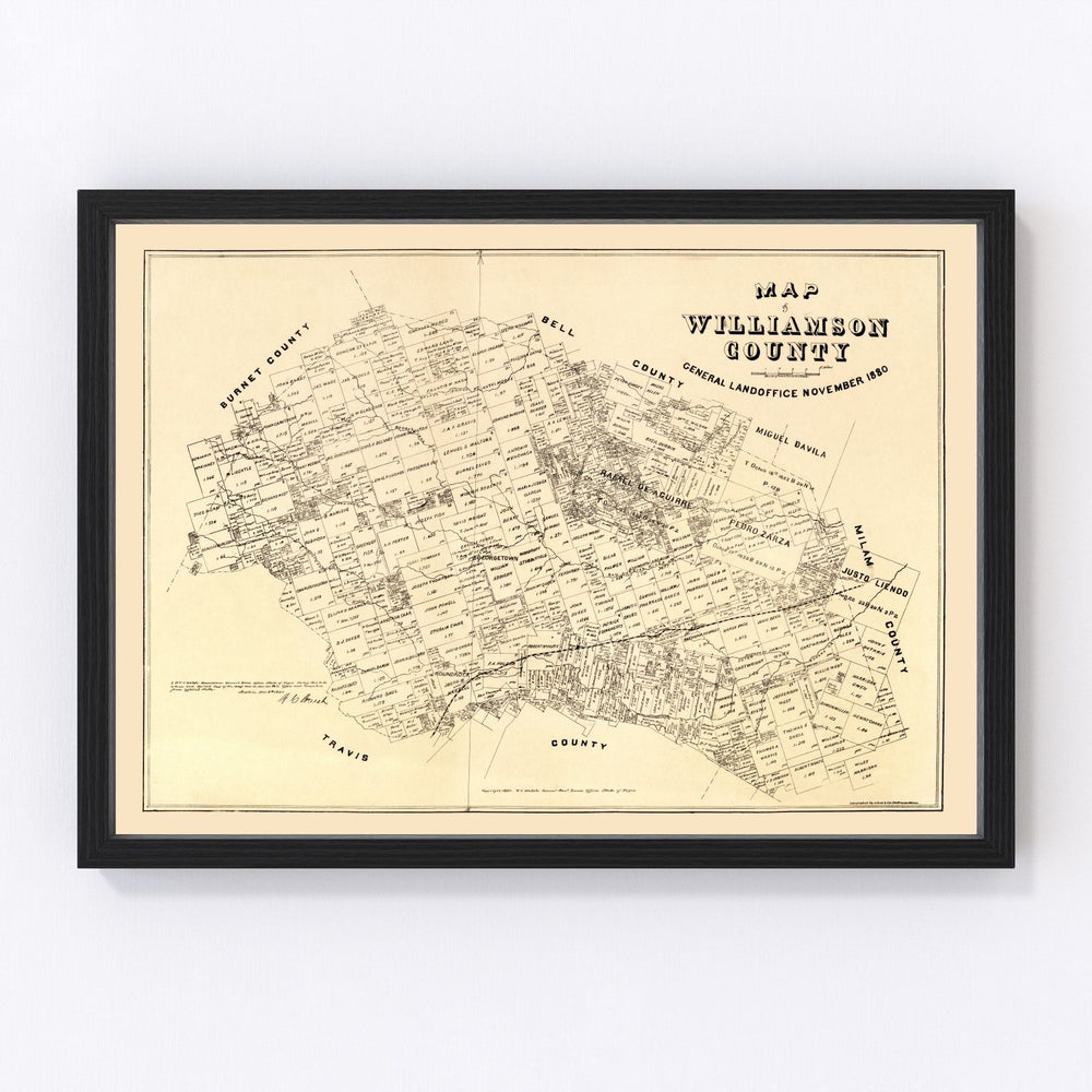 Williamson County Vintage Map 1880