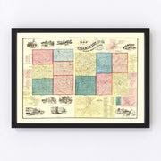 Champaign County Vintage Map 1858