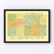 Champaign County Vintage Map 1894