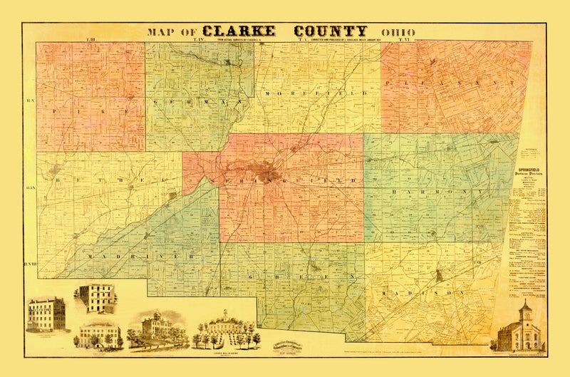 Size comparison using Vintage Map of Clarke County, Ohio 1859