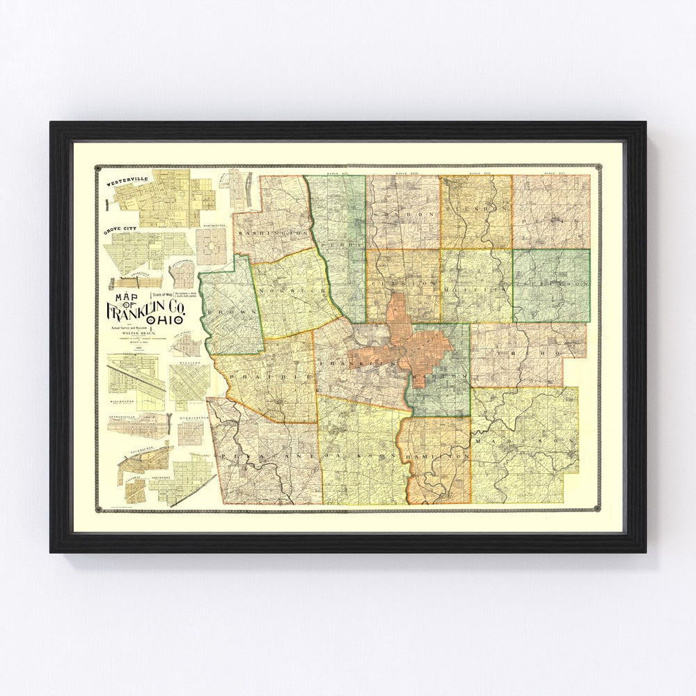 Franklin County Vintage Map 1895