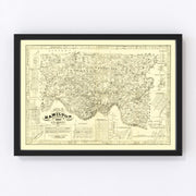 Hamilton County Vintage Map 1847