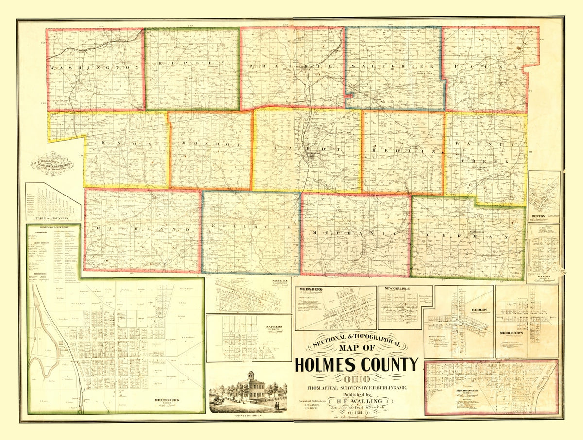 Preview of Vintage Map of Holmes County, Ohio 1861