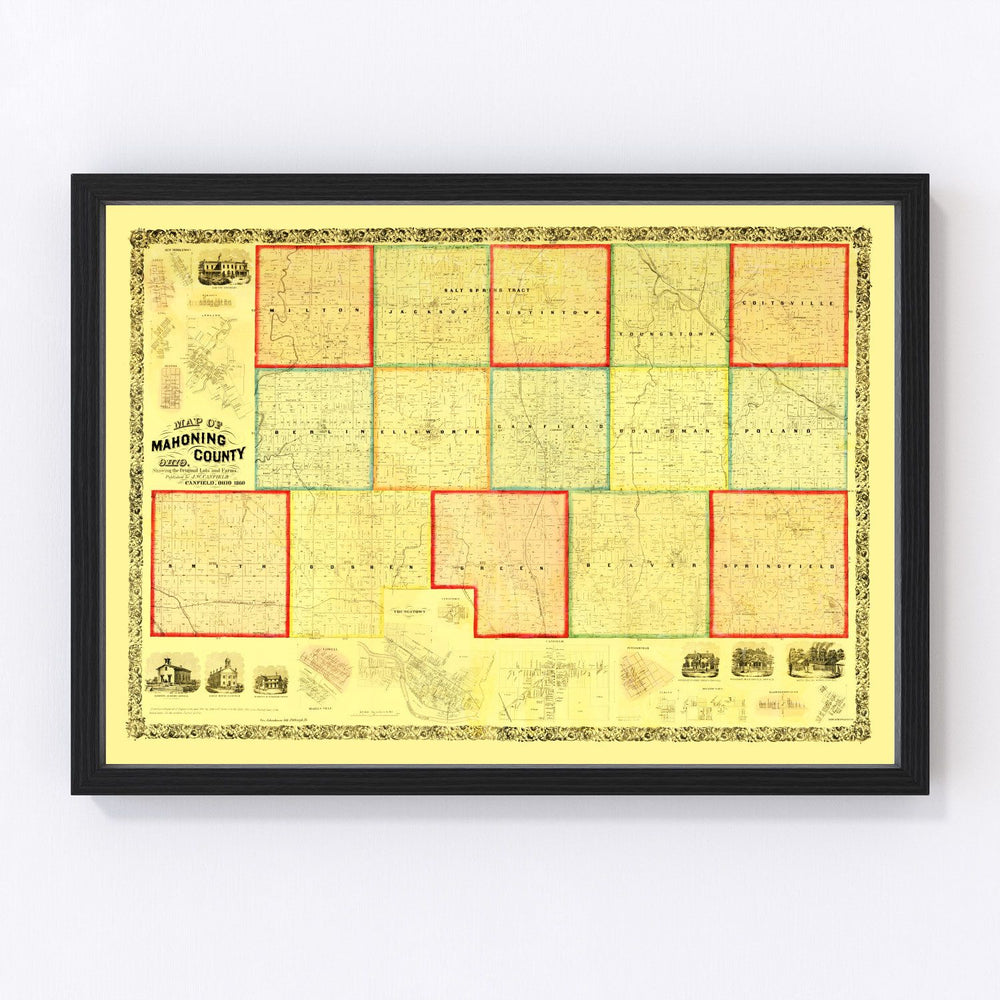 Mahoning County Vintage Map 1860