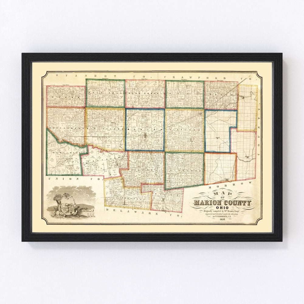 Marion County Vintage Map 1852
