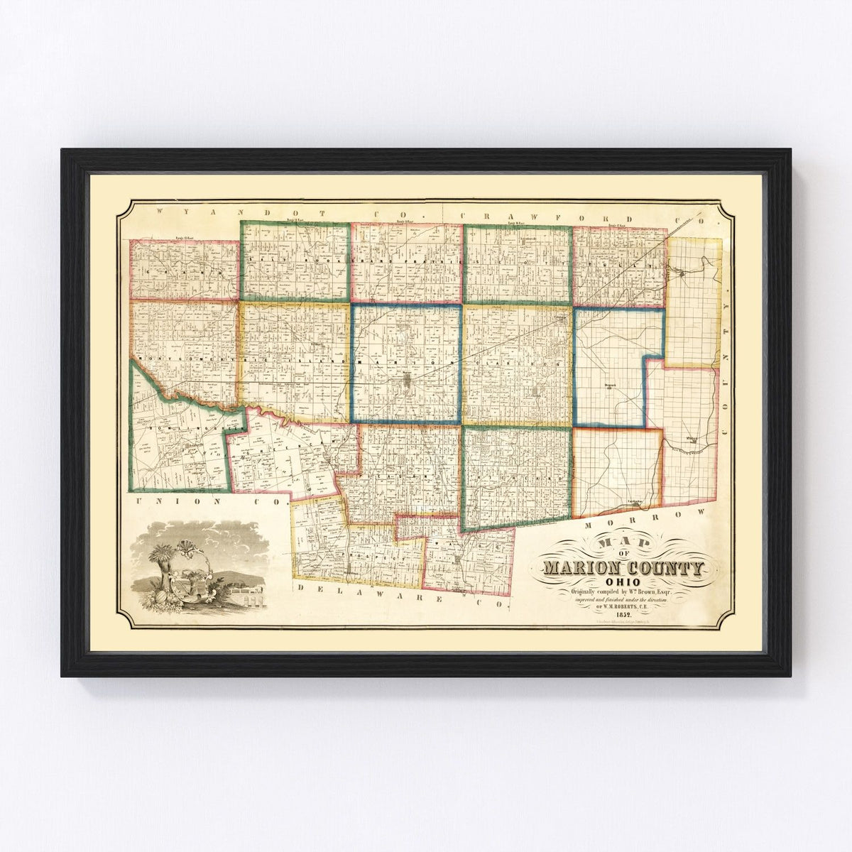 Marion County Vintage Map 1852