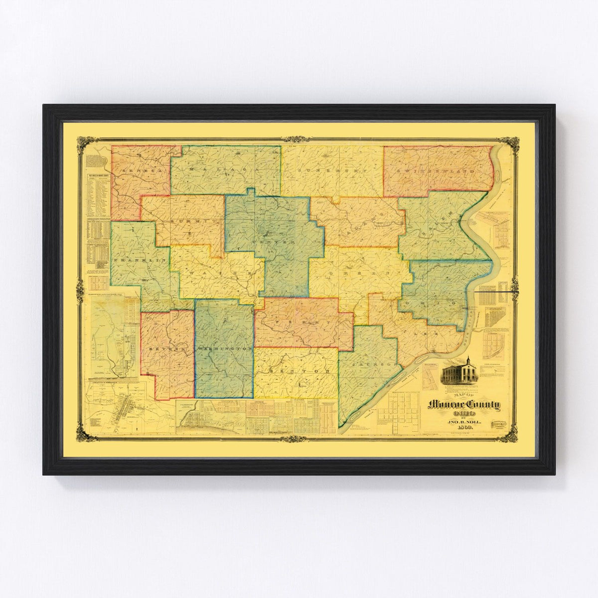 Monroe County Vintage Map 1869