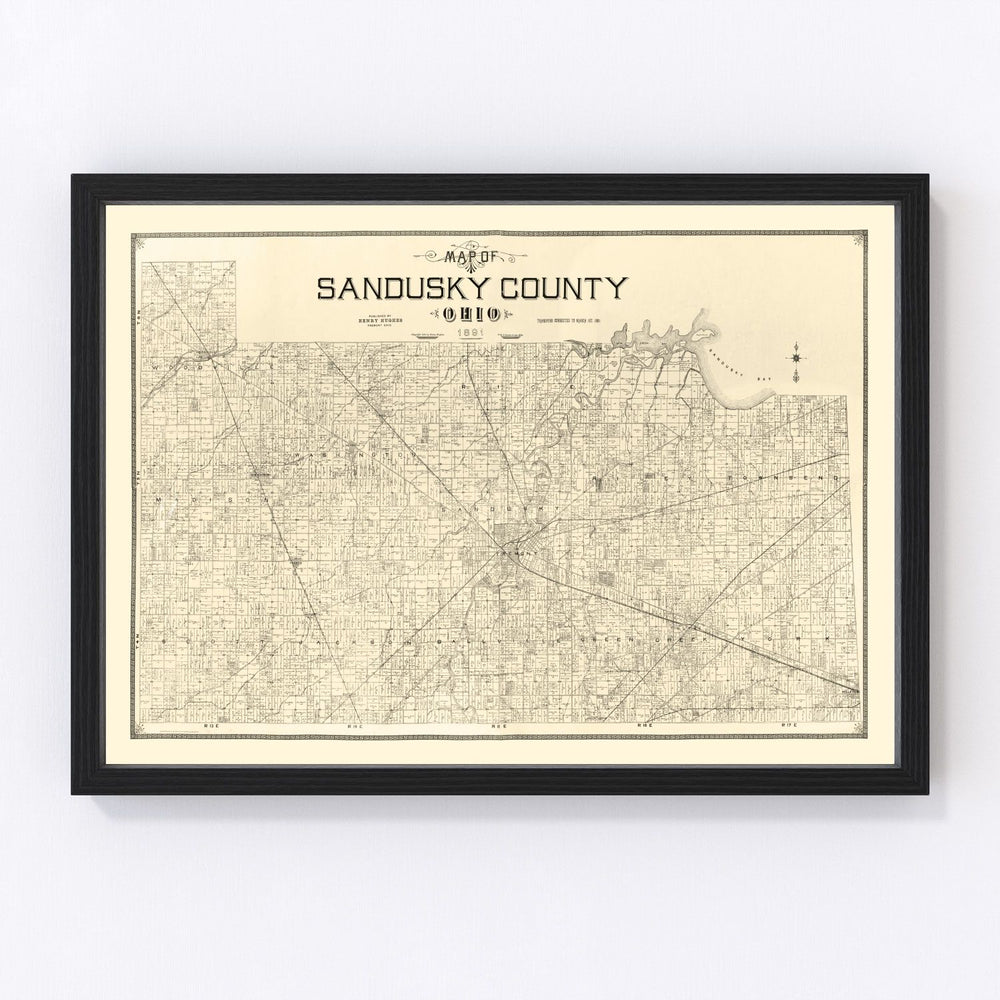 Sandusky County Vintage Map 1891