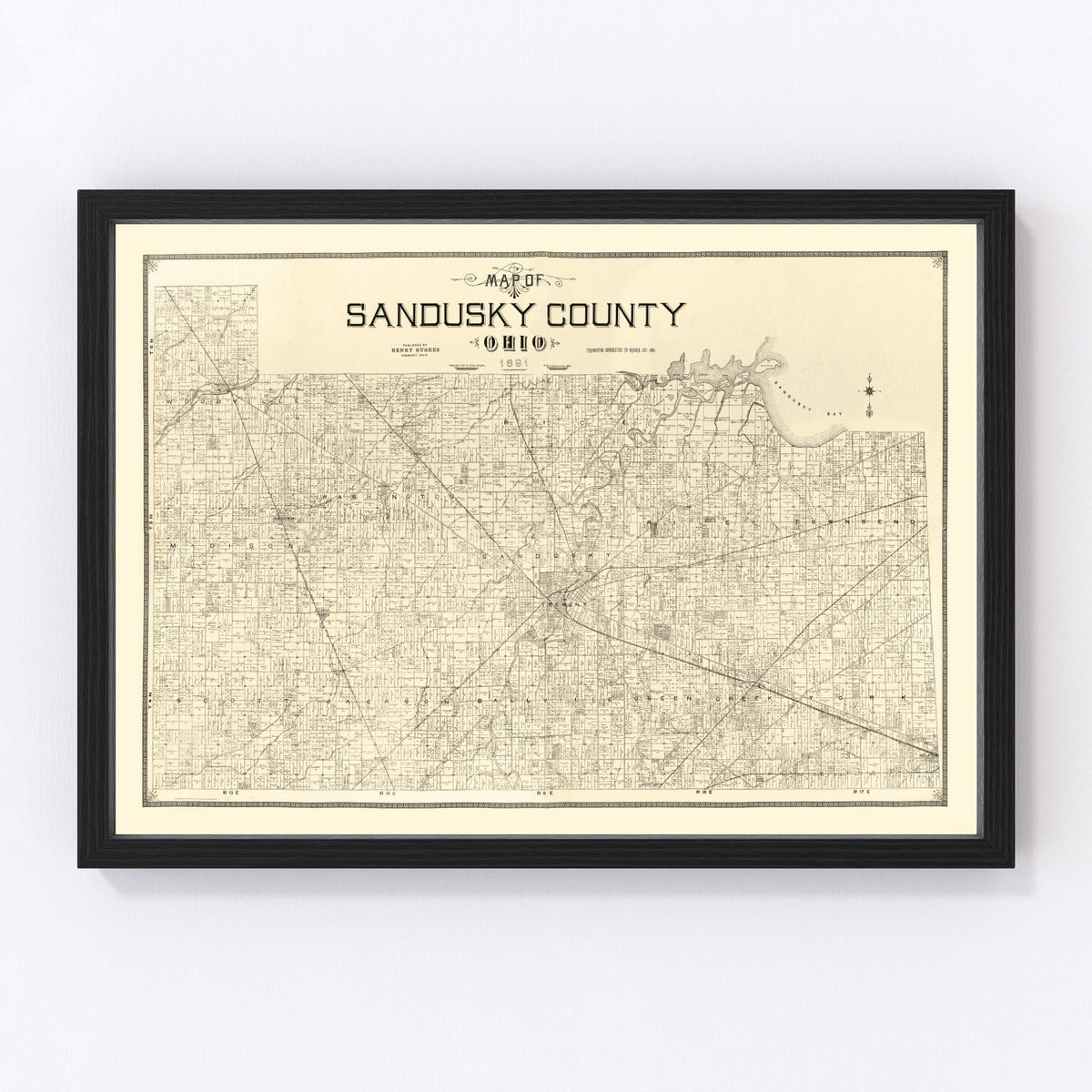 Sandusky County Vintage Map 1891