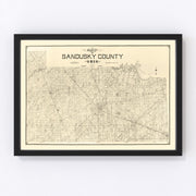Sandusky County Vintage Map 1891