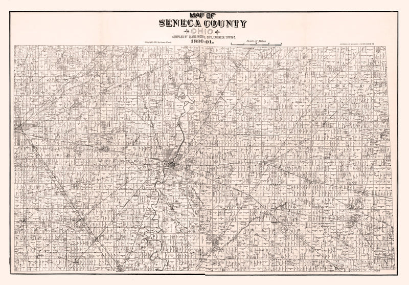 Size comparison using Vintage Map of Seneca County, Ohio 1891