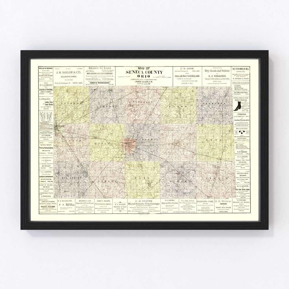 Seneca County Vintage Map 1896