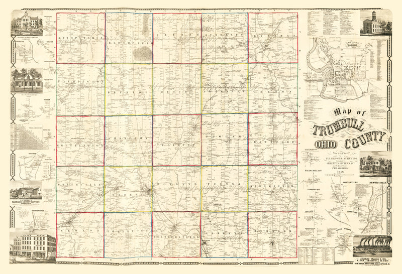Size comparison using Vintage Map of Trumbull County, Ohio 1856