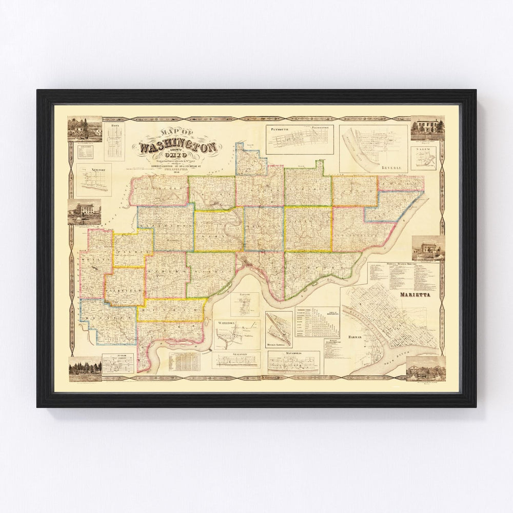 Washington County Vintage Map 1858