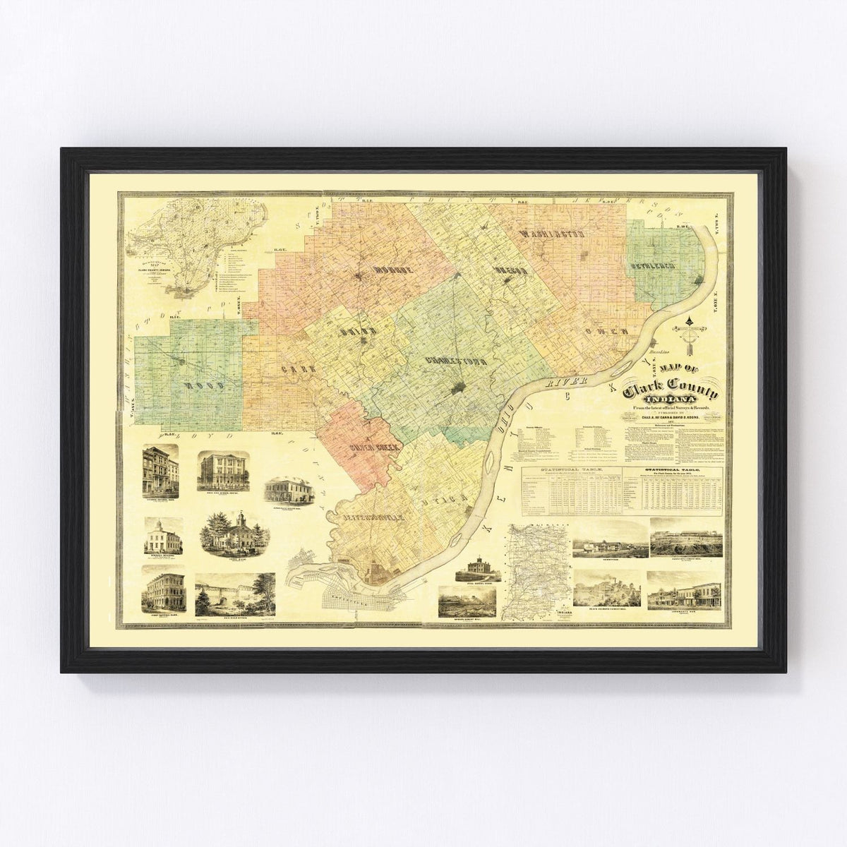Clark County Vintage Map 1875