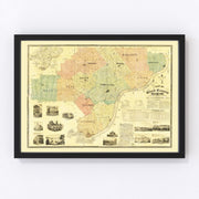 Clark County Vintage Map 1875