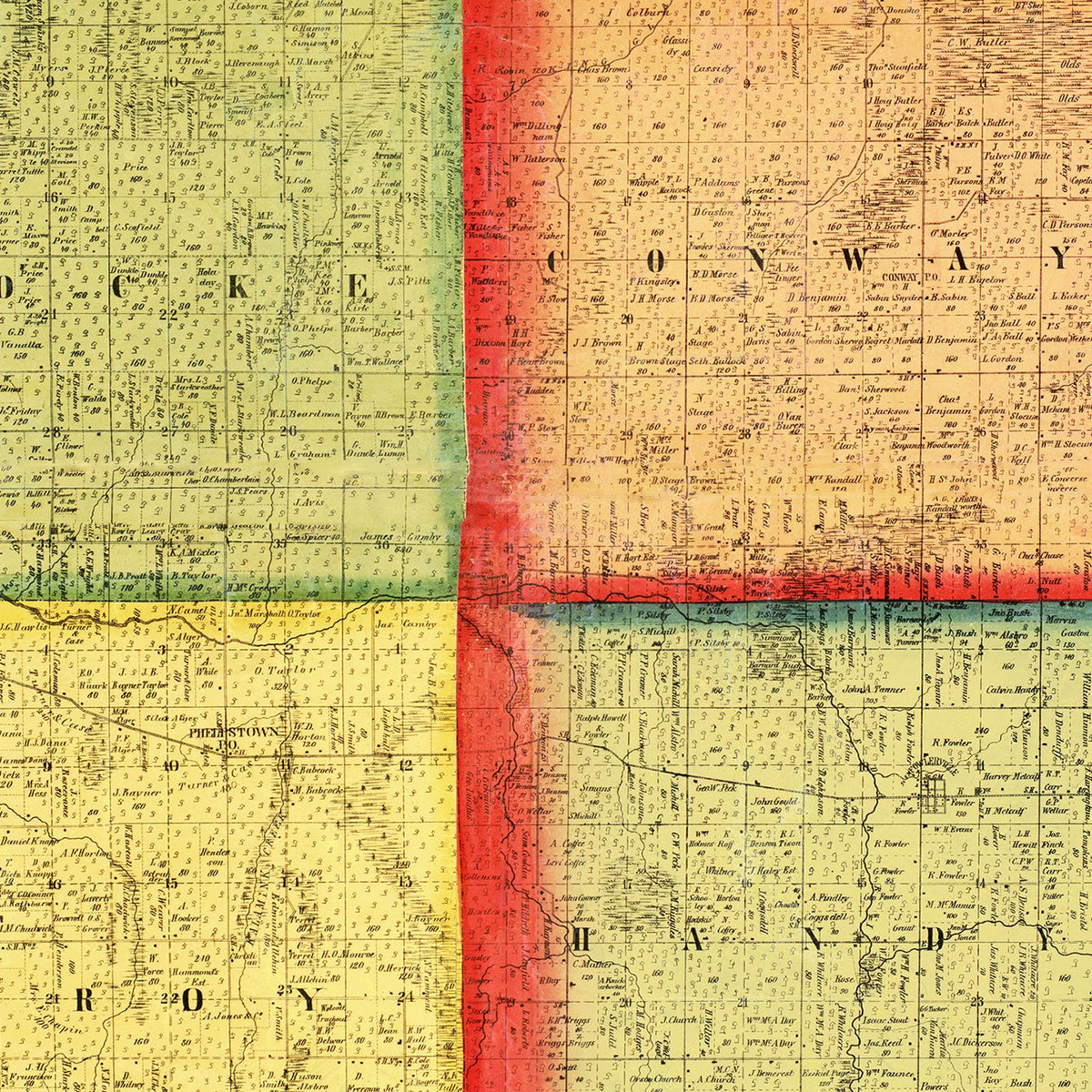 Restored historic details from the 1859 county map of Ingham County, Michigan