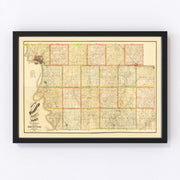 Woodbury County Vintage Map 1884