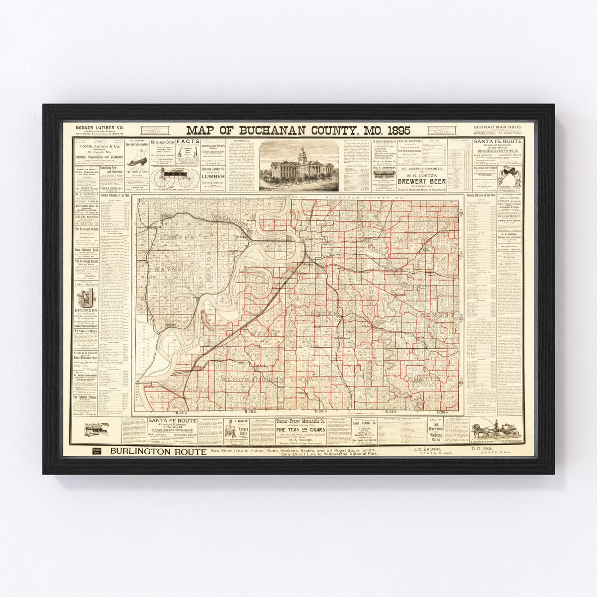 Buchanan County Vintage Map 1895