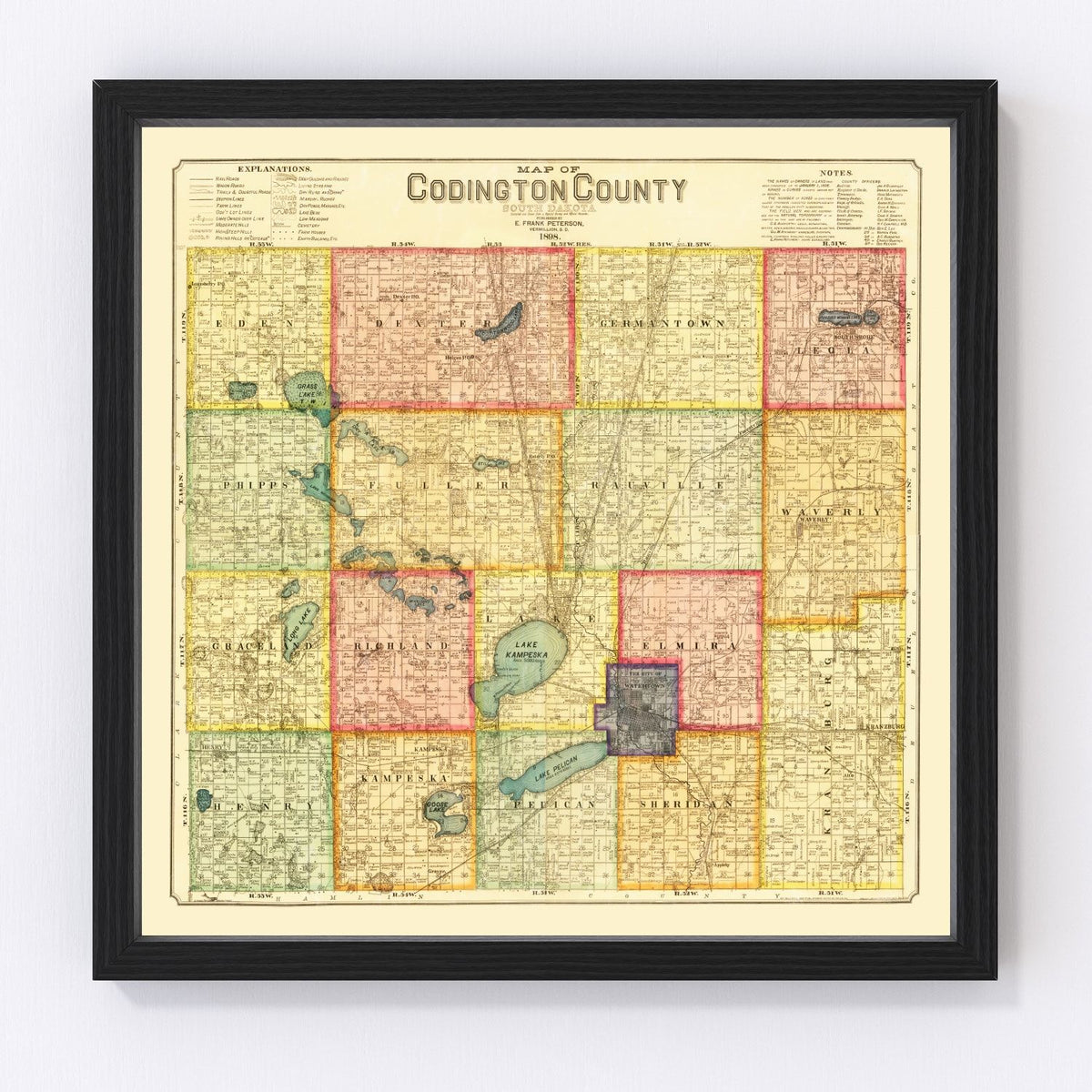 Codington County Vintage Map 1898