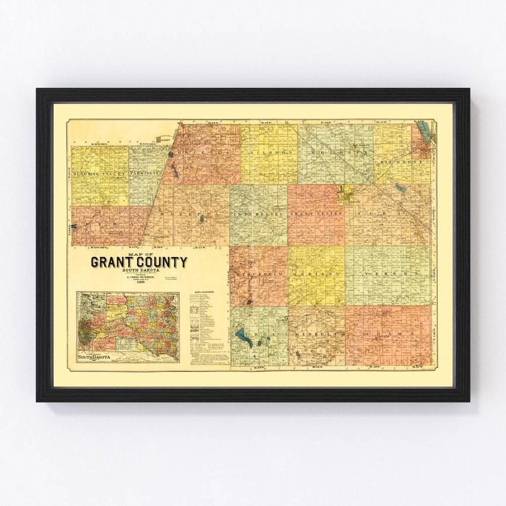 Grant County Vintage Map 1899