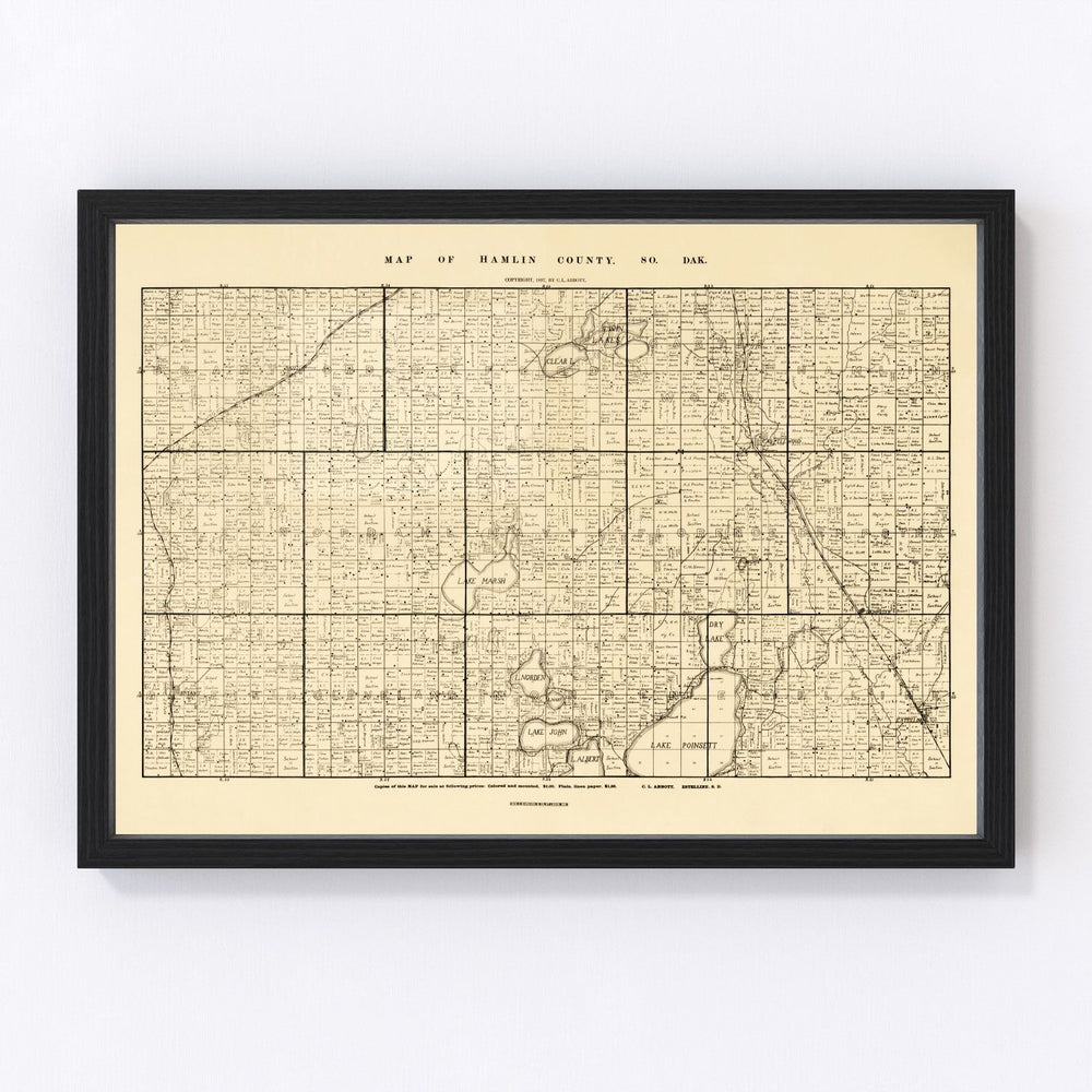 Hamlin County Vintage Map 1897