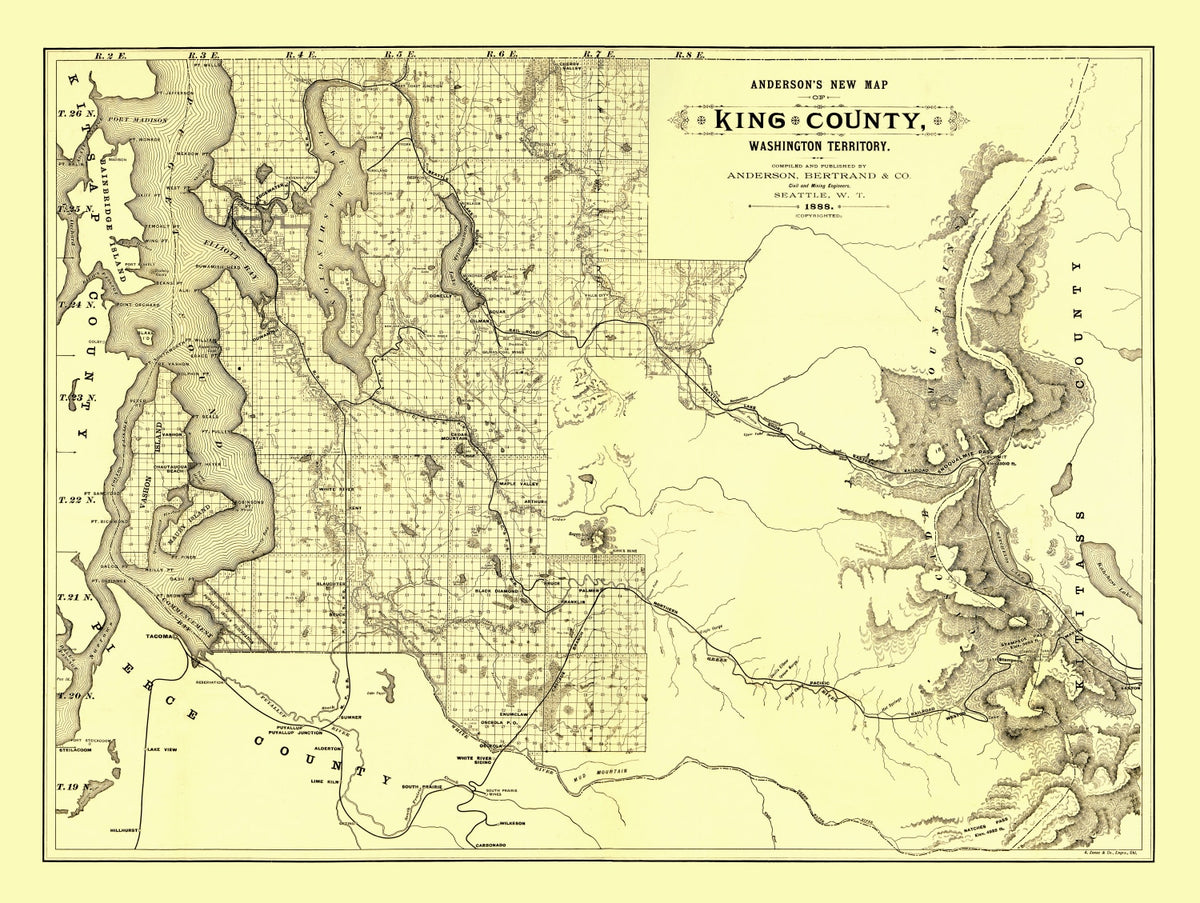 Preview of Vintage Map of King County, Washington 1888