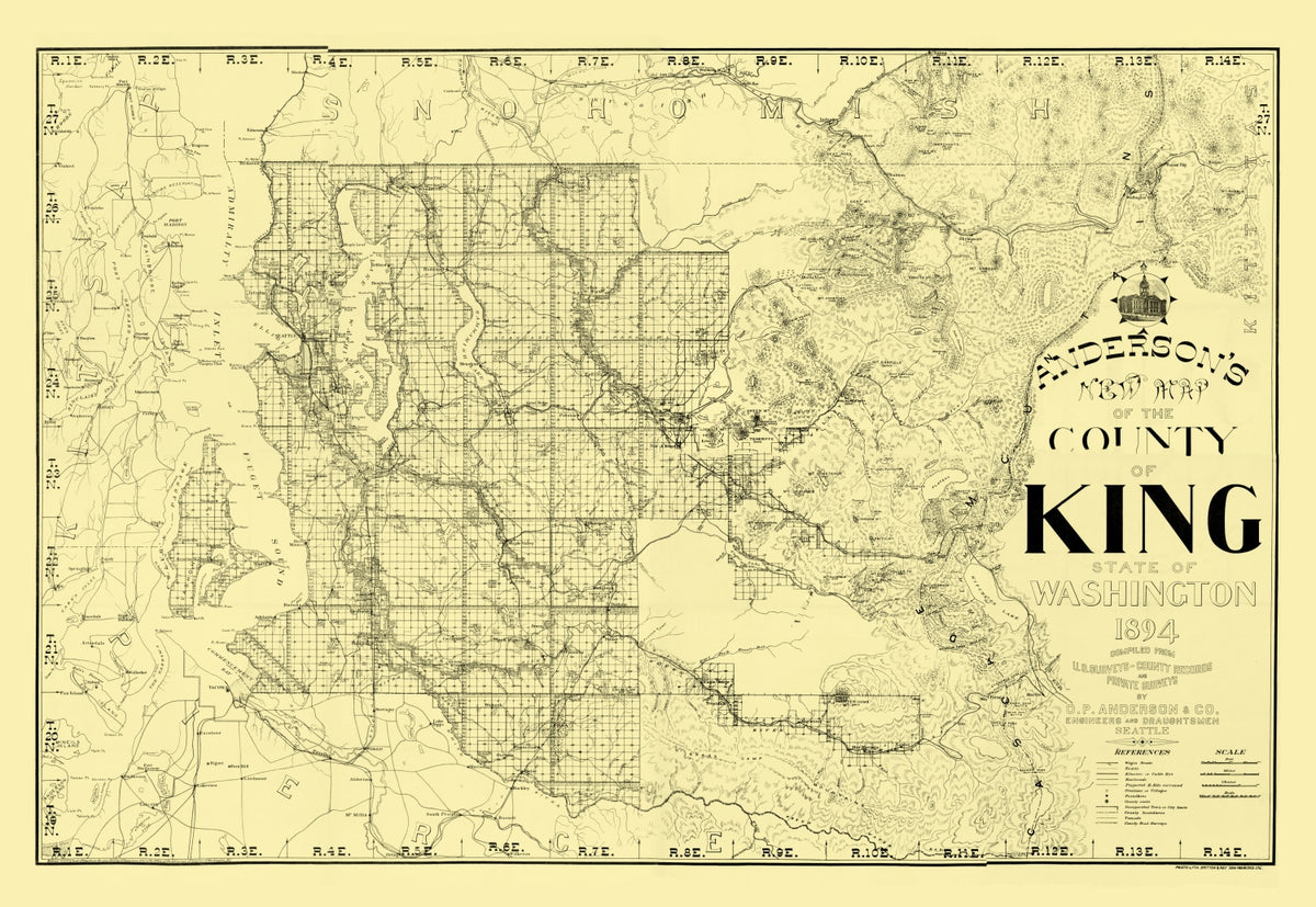 Preview of Vintage Map of King County, Washington 1894