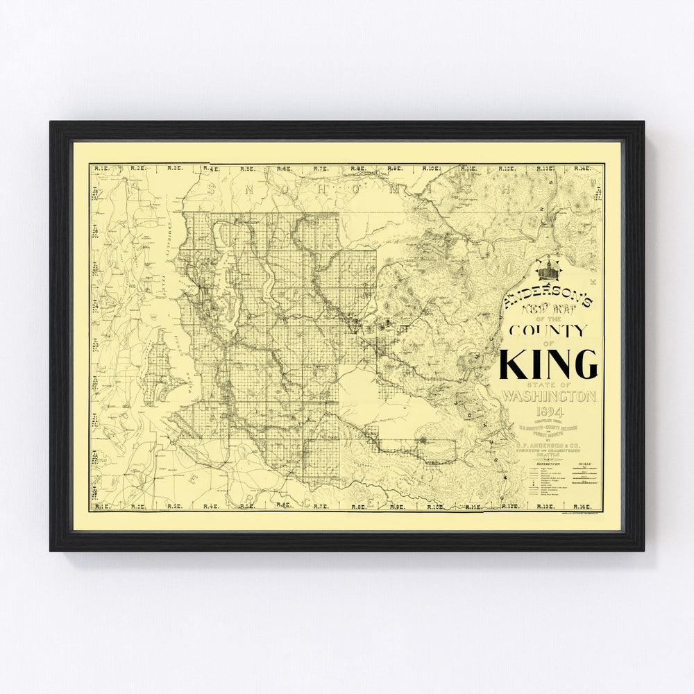 King County Vintage Map 1894