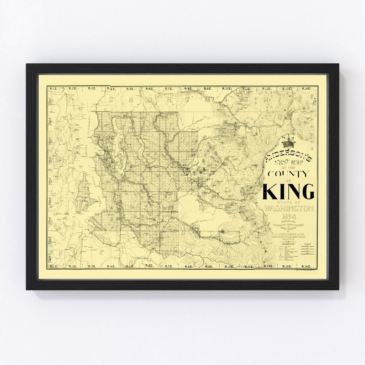 King County Vintage Map 1894