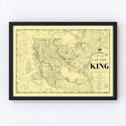 King County Vintage Map 1894