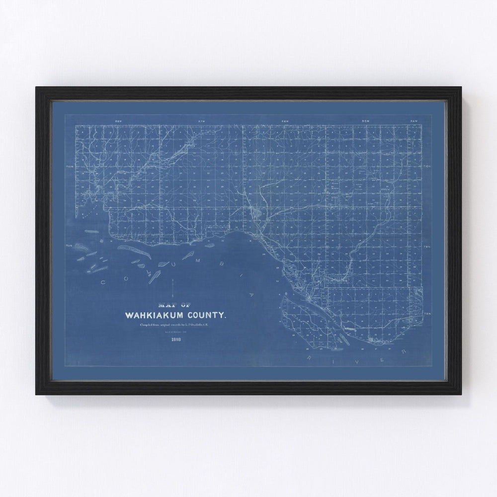 Wahkiakum County Vintage Map 1898