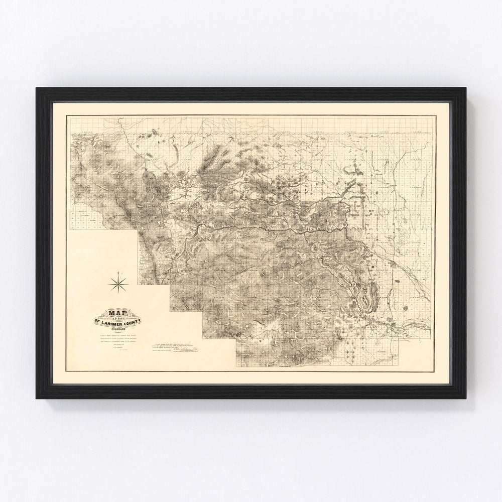 Larimer County Vintage Map 1884