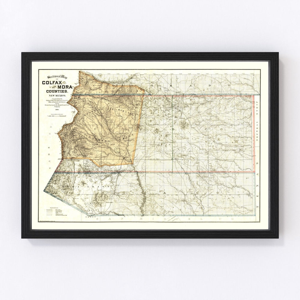 Colfax County Vintage Map 1889