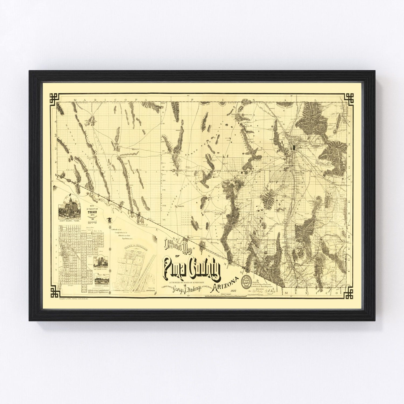 Pima County Vintage Map 1893
